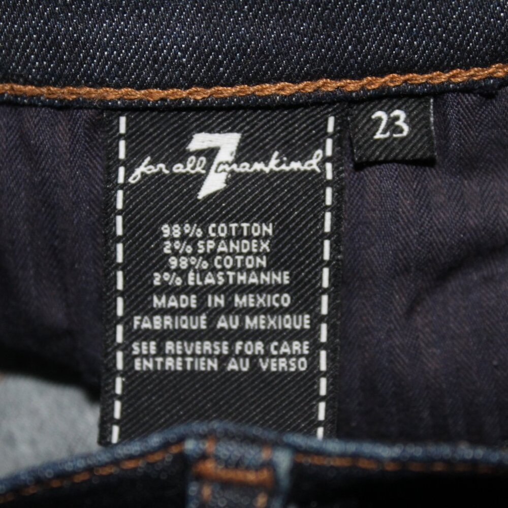 7 For All Mankind Ankle Skinny Frayed Angled Hem Jeans (947) - Picture 9 of 10